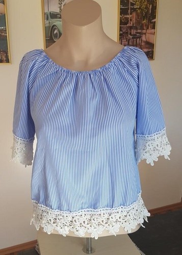 Hollister bluse blau - bluse, blau-weiß